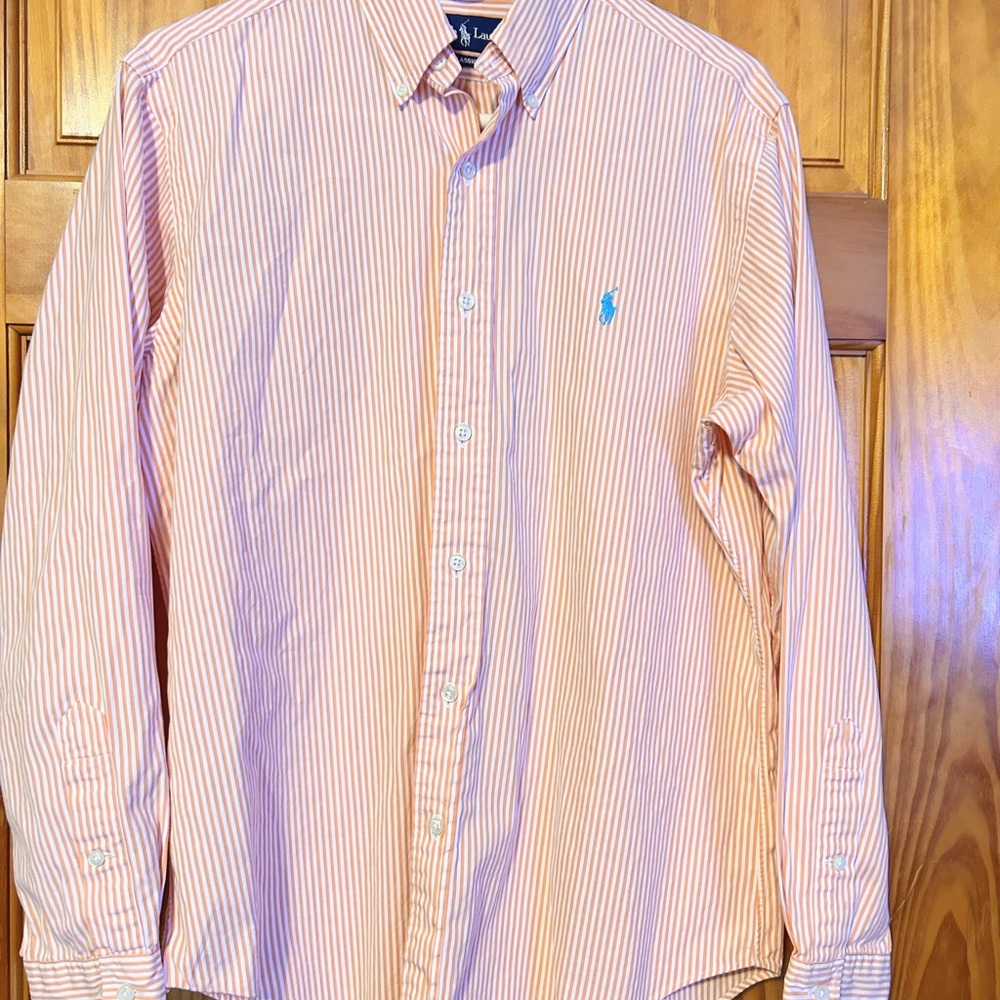 Ralph Lauren classic fit Men's Striped Orange Shirt